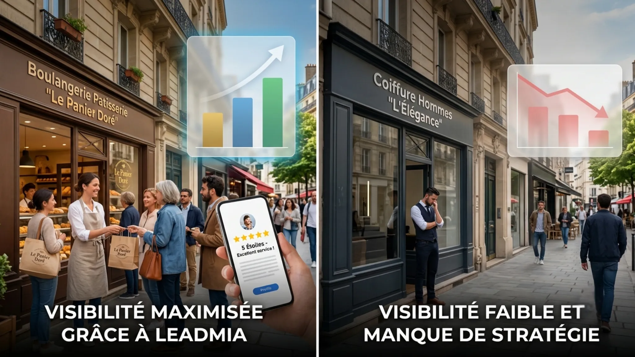Votre entreprise avant après Leadmia
